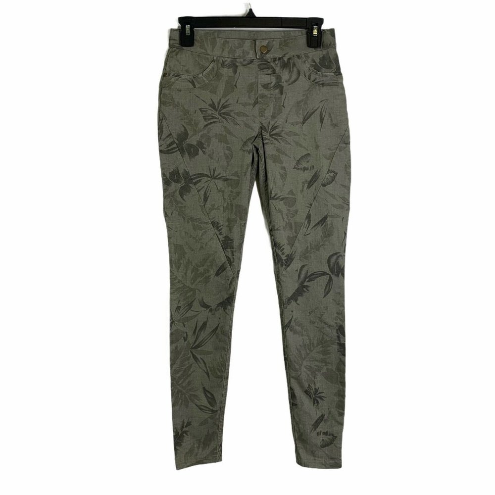 HUE Floral Skinny Length Stretch Pull On Pants